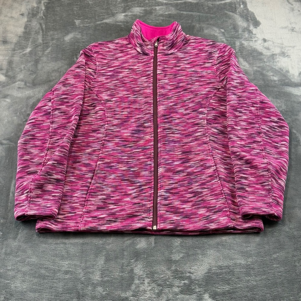 Spyder Womens Full Zip Fleece Jacket Pink Purple Space Dye 868284 XL